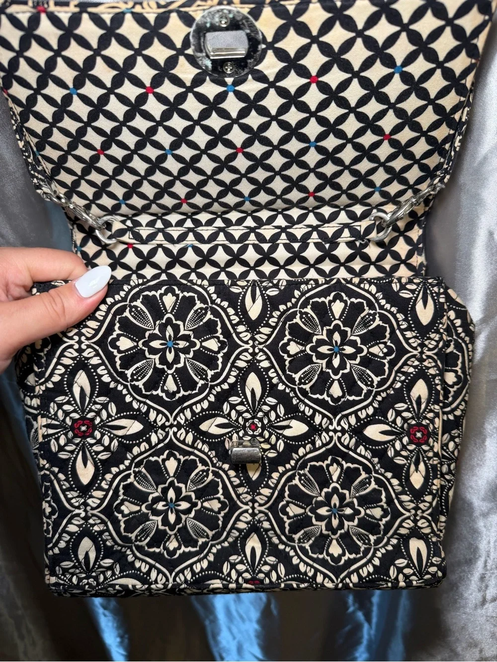 Vera Bradley Julia Convertible Satchel Crossbody Bag Retired Barcelona Pattern